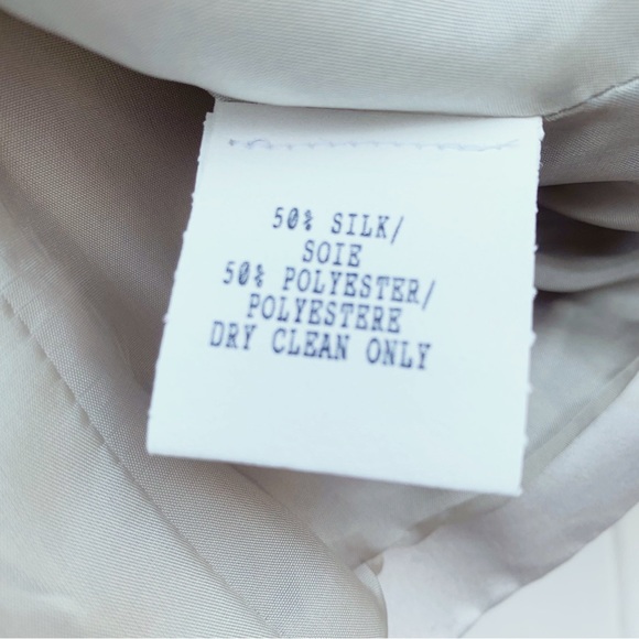 Lafayette 148 Bone Ivory Lined Silk Blazer Embellished Classic Collar | Size 4 - Picture 13 of 14